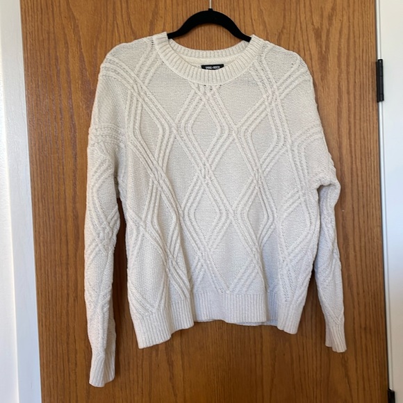 Off white chenille crew neck sweater size S - Picture 1 of 3